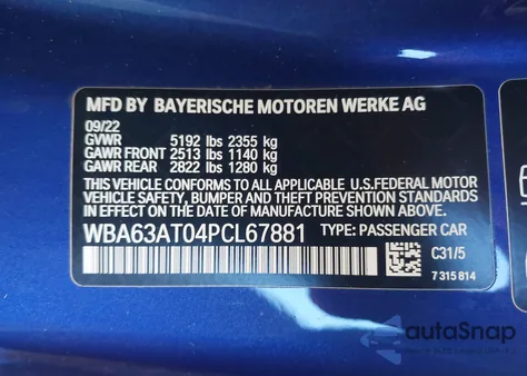 2023 BMW M440I xDrive z USA, uszkodzony, nr VIN WBA63AT04PCL67881